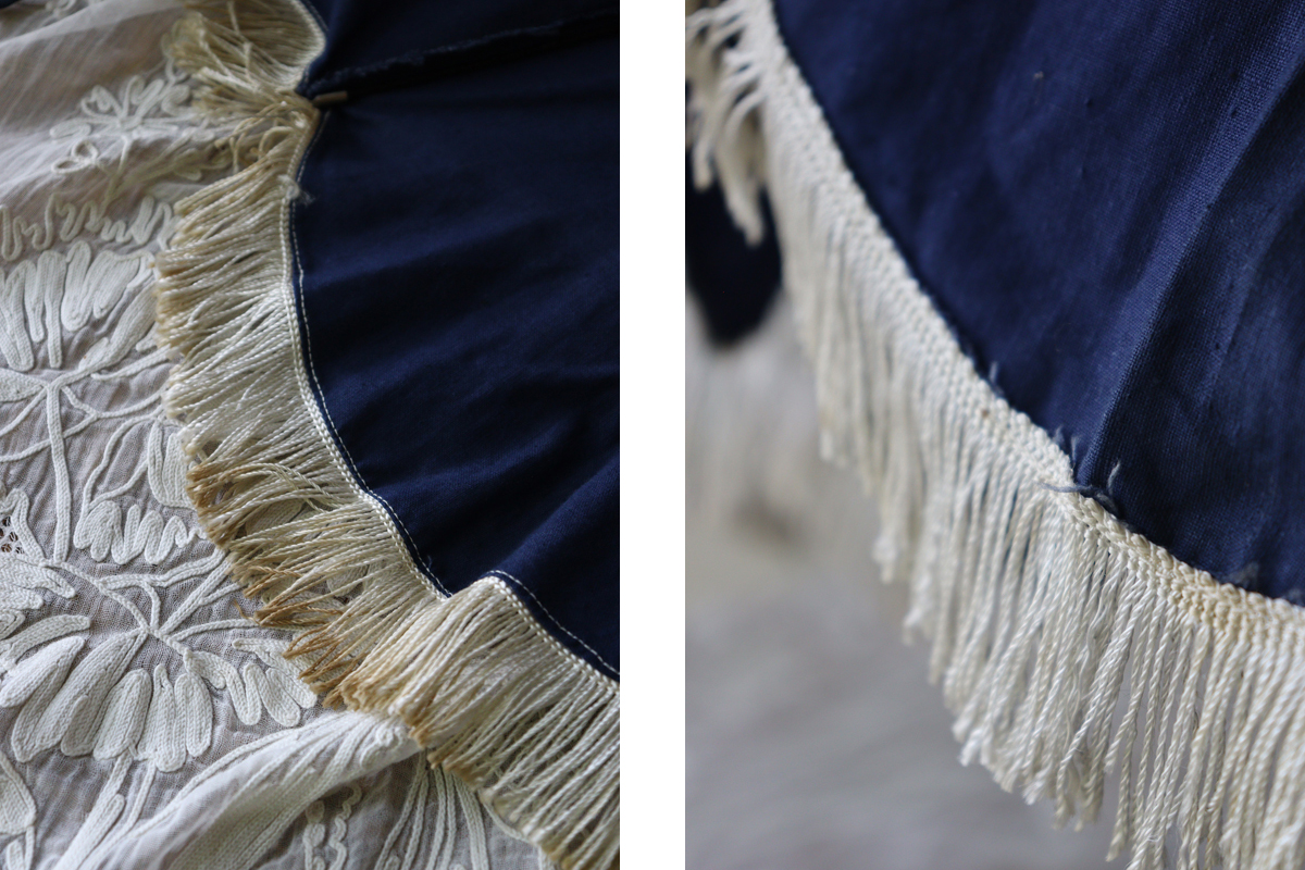 Q94-1 フランスアンティーク ドールベビーベッド用傘 アンブレラ